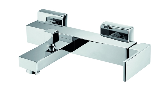 Misturador de chuveiro com cartucho de 25 mm cromado inferior quadrado para chuveiro