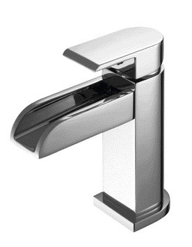 Torneira cromada com altura do bico 83 mm com haste de puxar encaixe para banheiro