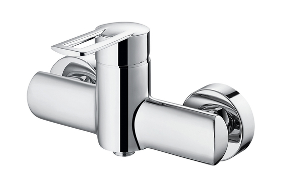 Torneira misturadora de chuveiro ergonômica com 1 manípulo corpo completo em latão água quente e fria