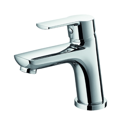 Torneira de lavatório comercial com alça única de metal cromado 142 mm de altura