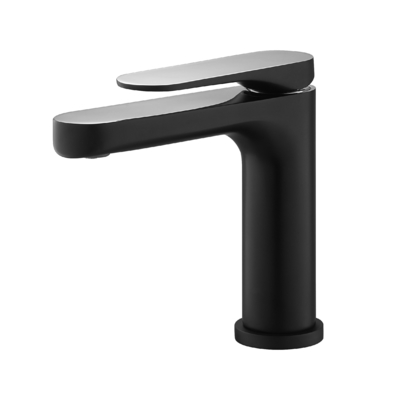 Torneira de lavatório preto fosco e cromado 25mm torneira de cartucho de cerâmica