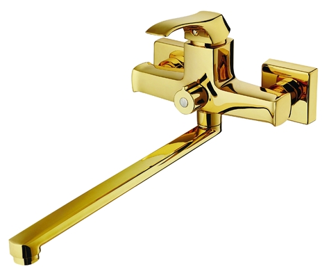 Torneira de banheira de parede antiferrugem ouro claro ouro ouro extra longa