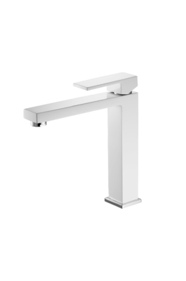 Torneiras de lavatório branco contemporâneo para banheiro com design de disco de cerâmica