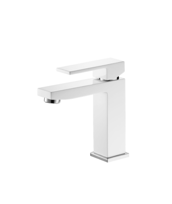 Torneira de lavatório de design aerodinâmico torneira misturadora de latão branco com cartucho de 25 mm