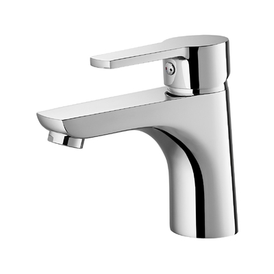 Torneira de lavatório com acabamento cromado em zinco torneira contemporânea 137 mm de altura