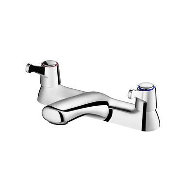 Torneira contemporânea de dois manípulos com 228 mm de comprimento central para banheiro