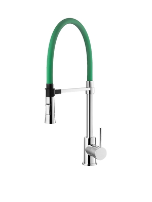 Torneira de cozinha magnética de furo único verde cromado torneira misturadora de água de cozinha