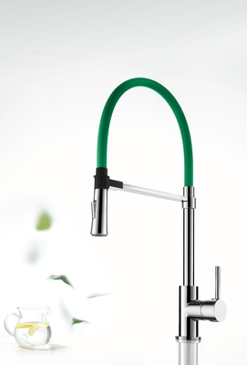 Torneira de cozinha magnética de furo único verde cromado torneira misturadora de água de cozinha