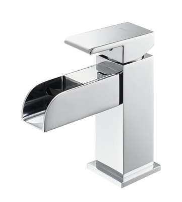 Torneira de lavatório cascata com luz LED Fornecimento de água quente e fria