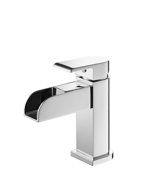 Banheiro Lavatório torneira de convés Monte de alavanca única Cachoeira Bacia de mistura torneira LED Chrome de buraco único