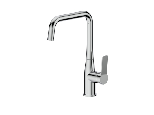 Torneira monocomando com janela frontal giratória 360 graus para cozinha cromada